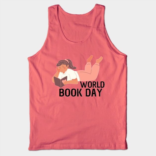 World Book Day, Girl Reading Tank Top by DAHLIATTE